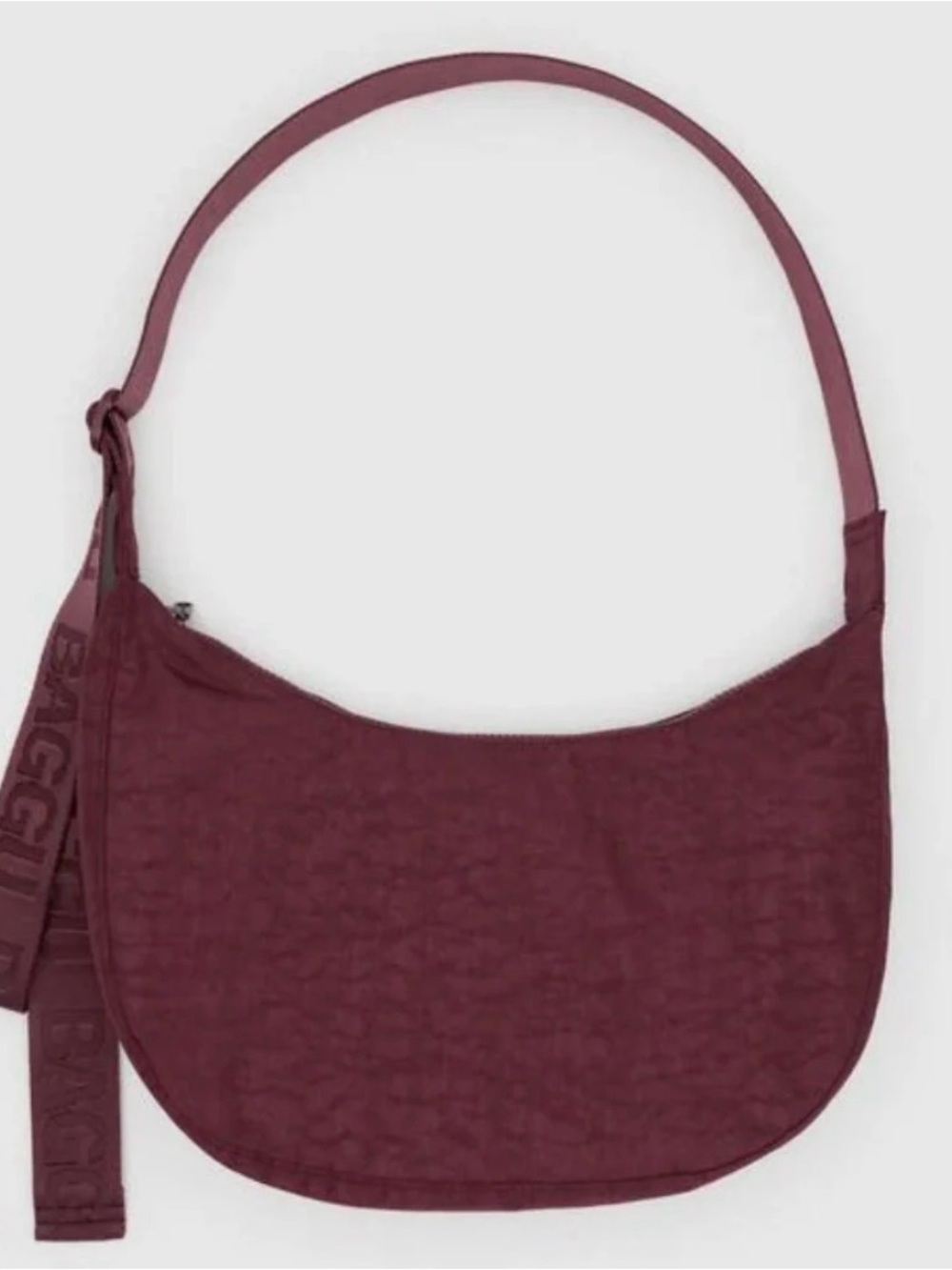 BAGGY Medium Nylon Crescent Bag in Mahogany